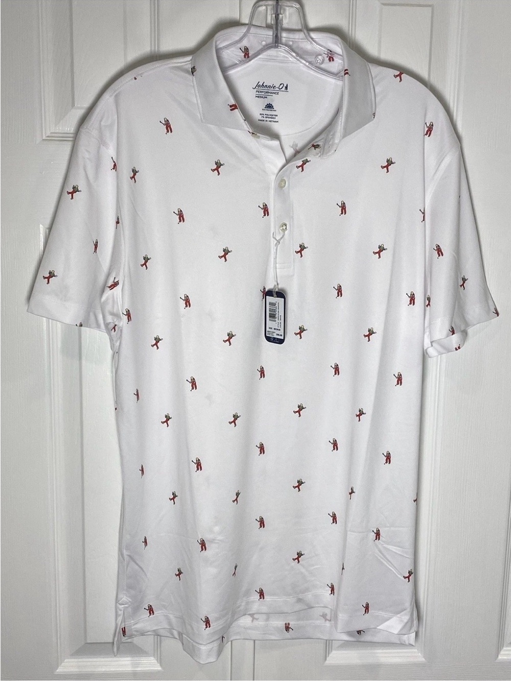 NWT DANCIN Johnnie-O Featherweight Performance White Polo Size Medium